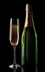 Image showing Champagne on black