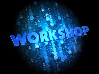Image showing Workshop on Dark Digital Background.