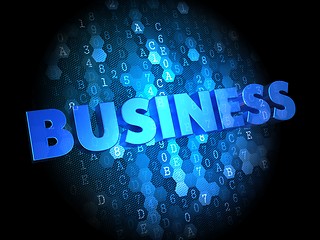 Image showing Business on Dark Digital Background.