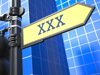 Image showing XXX Concept on Yellow Roadsign.