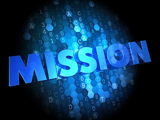 Image showing Mission on Dark Digital Background.