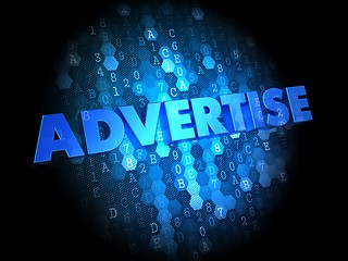 Image showing Advertise on Dark Digital Background.