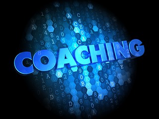 Image showing Coaching on Dark Digital Background.