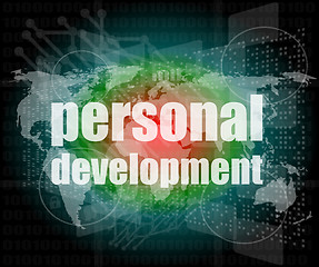 Image showing word personal development on digital screen 3d