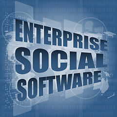 Image showing enterprise social software, interface hi technology, touch screen