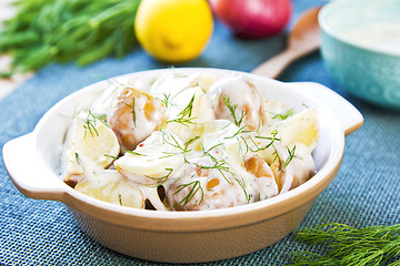 Image showing Potato with sour cream dressing salad