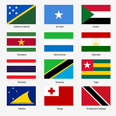 Image showing Set  Flags of world sovereign states. Vector illustration. Set n