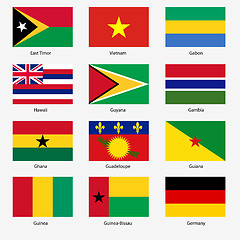 Image showing Set  Flags of world sovereign states. Vector illustration. Set n