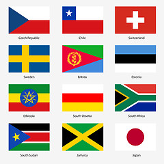 Image showing Set  Flags of world sovereign states. Vector illustration. Set n