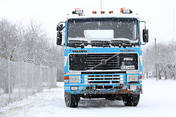 Image showing Volvo F16 in Snowfall