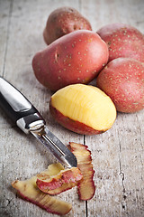 Image showing ecological peeled potatoes