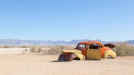 Image showing Abandoned car in the Namib Desert