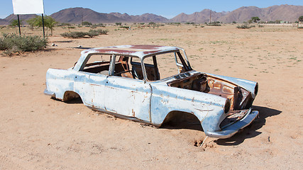 Image showing Abandoned car in the Namib Desert