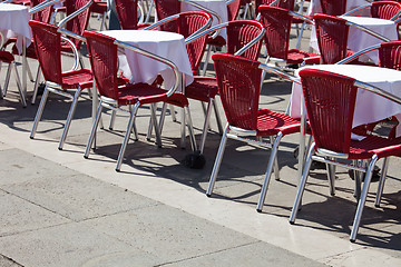 Image showing Cafe tables in Venice