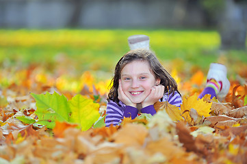 Image showing little girl on autumn