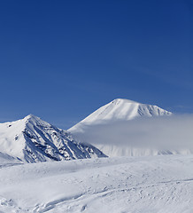 Image showing Winter mountains, ski resort