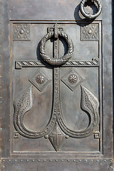 Image showing anchor - detail of entrance in Naval Cathedral - Saint-petersbur