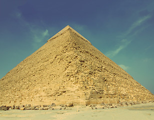 Image showing famous egypt pyramid - vintage retro style