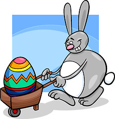 Image showing bunny and easter egg cartoon illustration