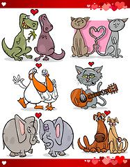 Image showing valentine cartoon illustration love set