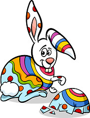 Image showing colorful easter bunny cartoon illustration