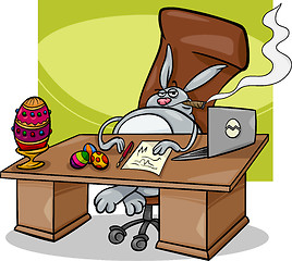 Image showing easter bunny businessman cartoon
