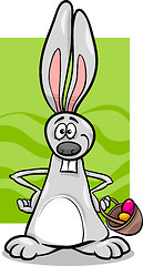 Image showing bunny and easter eggs cartoon illustration