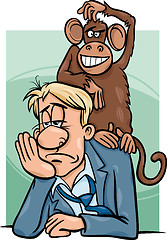 Image showing monkey on your back cartoon