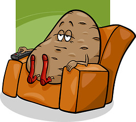 Image showing couch potato saying cartoon