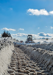 Image showing truck cleaning road in winter