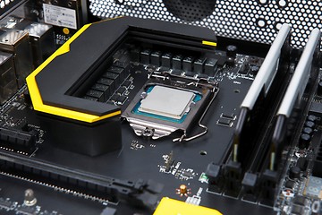 Image showing Modern computer processor and motherboard