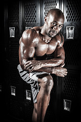 Image showing Locker Room Muscle Fitness Man