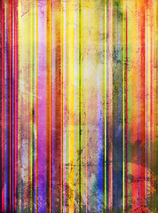 Image showing striped paint shapes mixed media