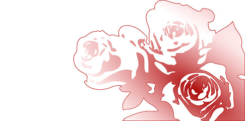 Image showing roses drawing on white background