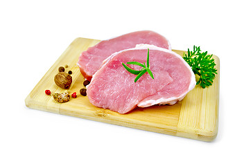 Image showing Meat pork slices with spices and parsley