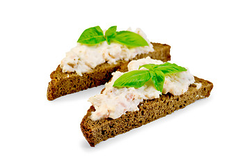 Image showing Sandwich with cream from salmon and mayonnaise
