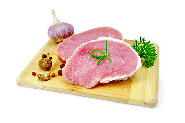 Image showing Meat pork slices with parsley and garlic
