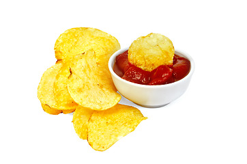 Image showing Chips in tomato sauce