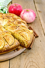 Image showing Pie apple on a blackboard