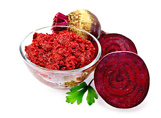 Image showing Beet caviar in the glass bowl