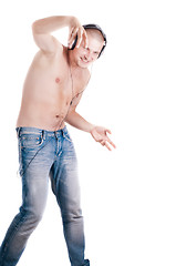 Image showing Man in headphones dancing