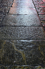Image showing old stone pavement in night