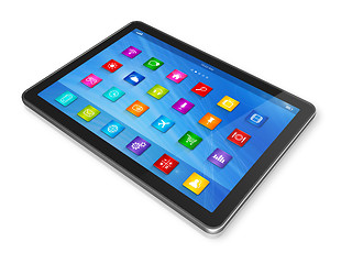 Image showing Digital Tablet Computer - apps icons interface