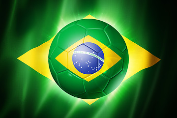 Image showing Soccer football ball with Brazil flag