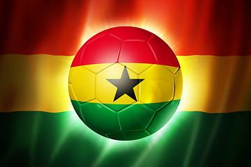 Image showing Soccer football ball with Ghana flag