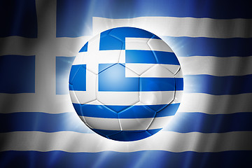 Image showing Soccer football ball with Greece flag