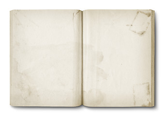 Image showing Old stained open book