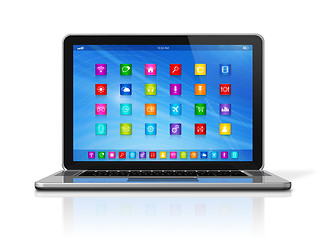 Image showing Laptop Computer - apps icons interface