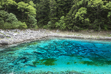 Image showing Colorful lake in Jiuzhaigou, Sichuan