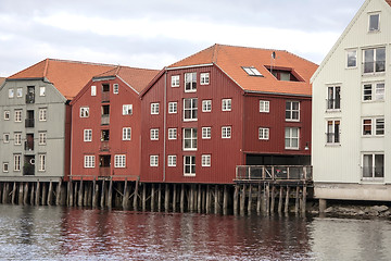 Image showing Wooden houses in Trondheim 